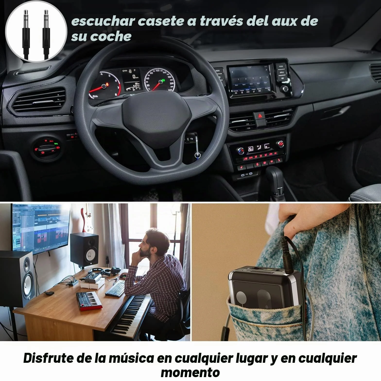 Rybozen Reproductor de Casete USB a MP3 Walkman Convertidor Digital Audio con Auriculares