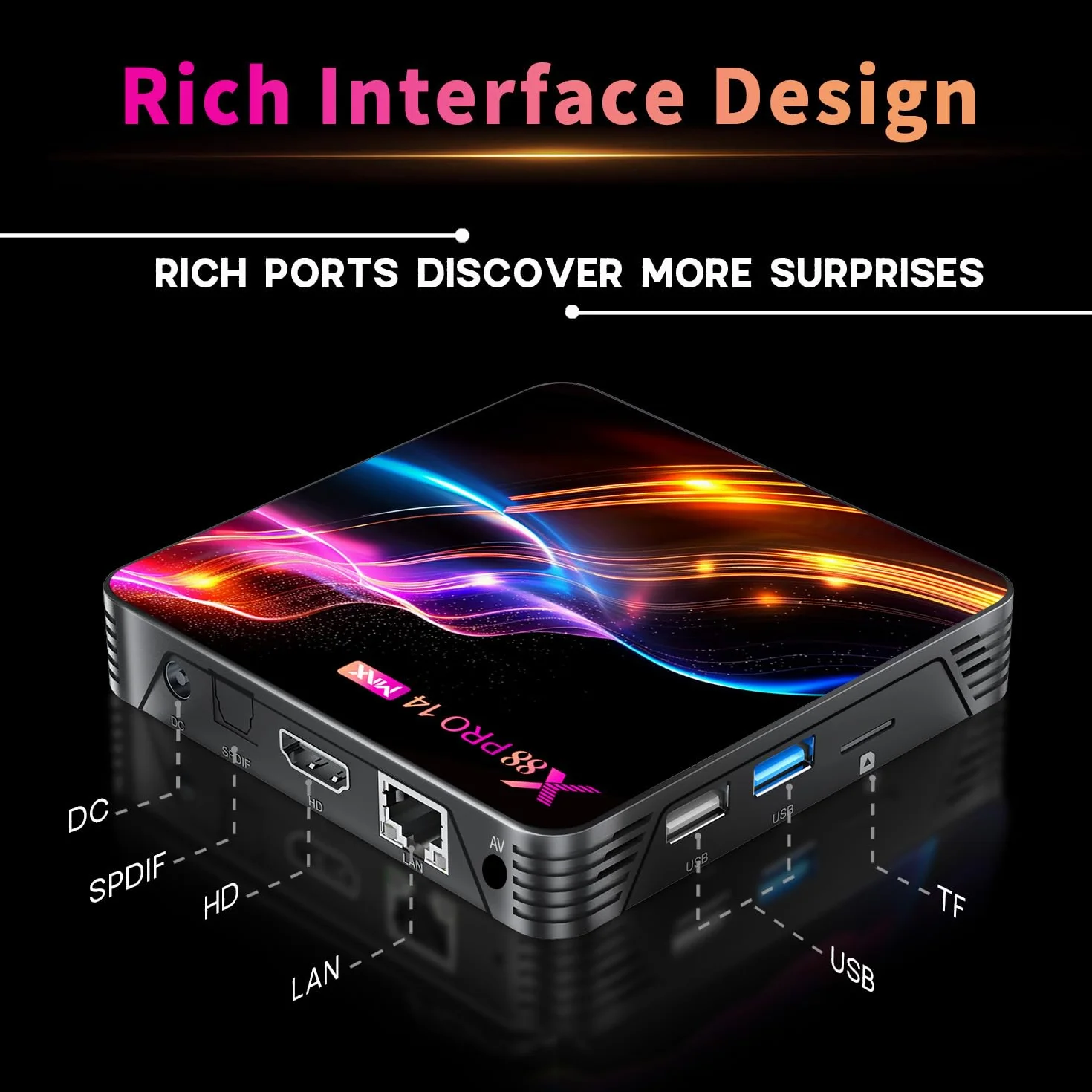 Android TV Box 4GB RAM 32GB ROM RK3528 Quad-Core 64bit Cortex-A53 4K 2.4G/5G Dual-Band WiFi Ethernet USB 3.0/2.0 Smart Box