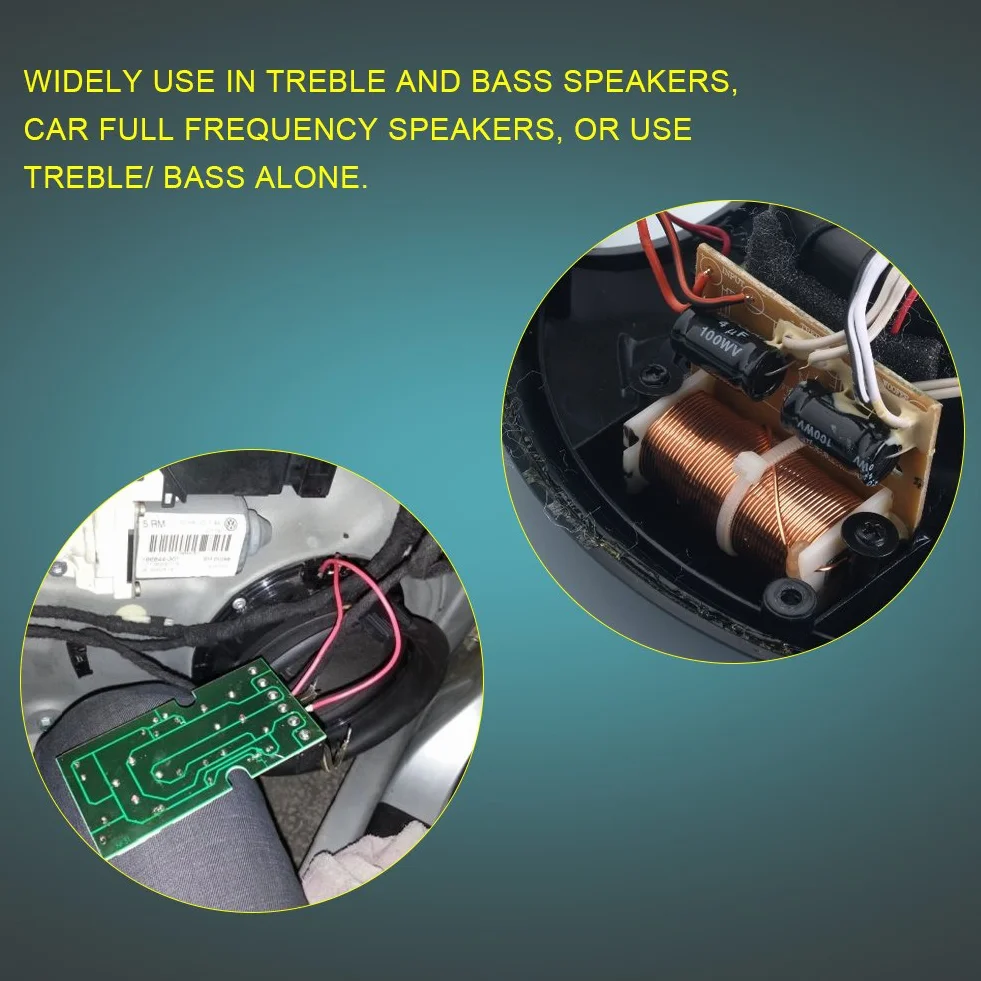 Panel Divisor de Frecuencia de Altavoz 2 Vías 400W, 4-16 Ohmios, Filtro Cruzado HiFi para Woofer y Tweeter DIY