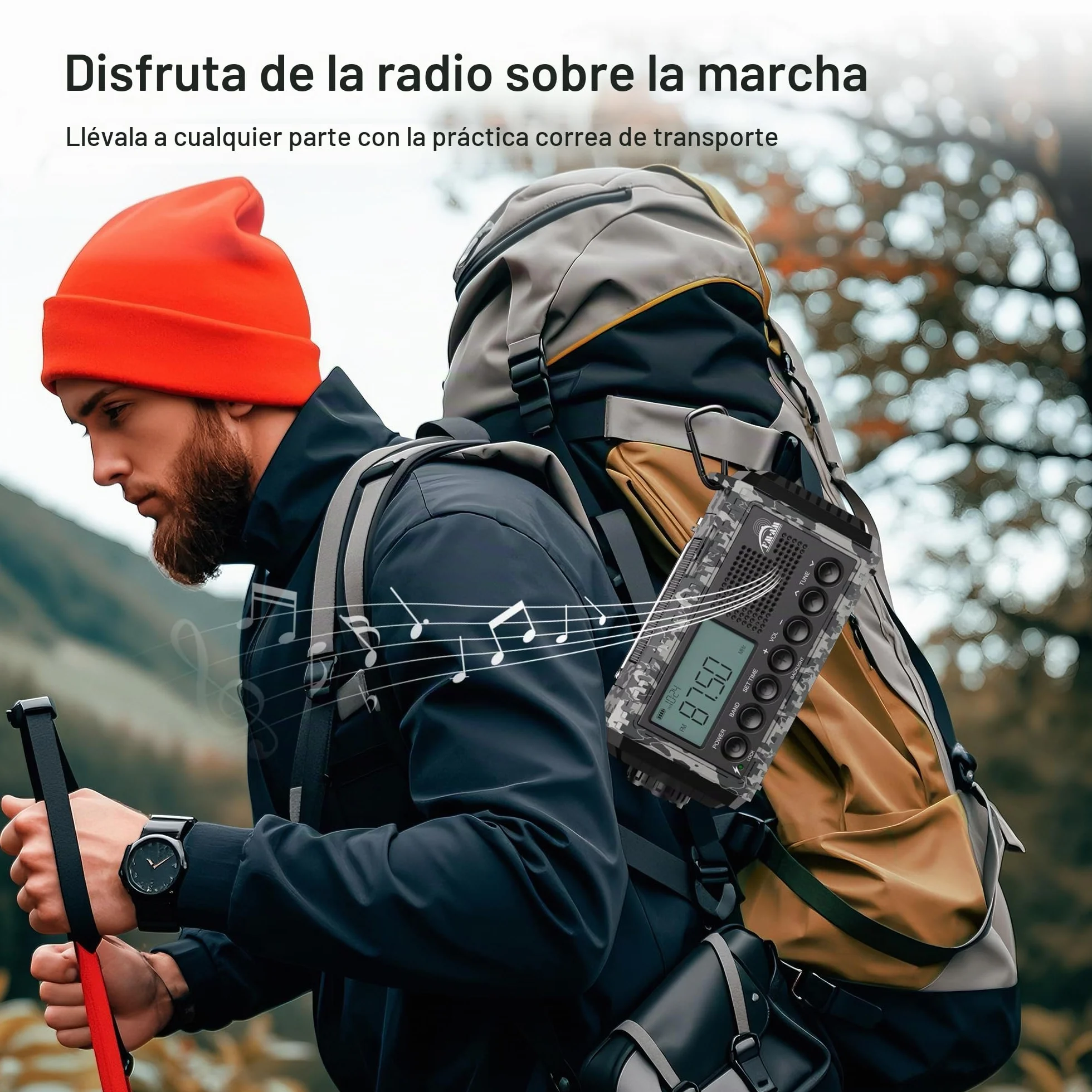 Mesqool Radio de Manivela 12000 mAh Recargable Portátil AM/FM/SW Linterna Lectura Emergencia Tipo C