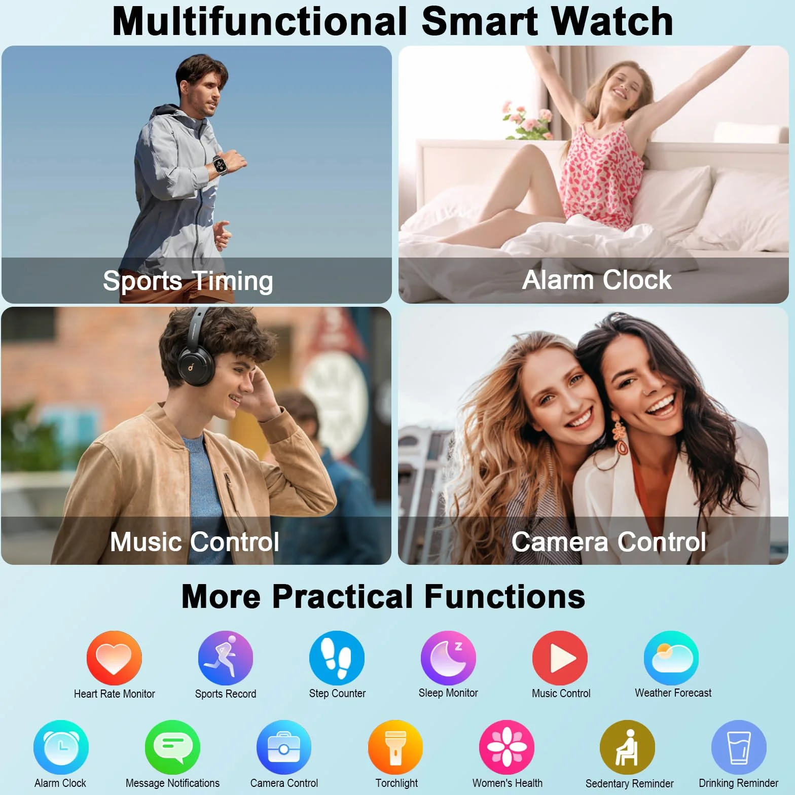 Reloj Inteligente Hombre con GPS, 2.06'' HD Smartwatch con Llamadas Bluetooth, IP68 Fitness Tracker con 110+ Modos Deportivos, Monitor de Sueño/Podómetro/Pulsómetro/SpO2 Smart Watch para Android iOS
