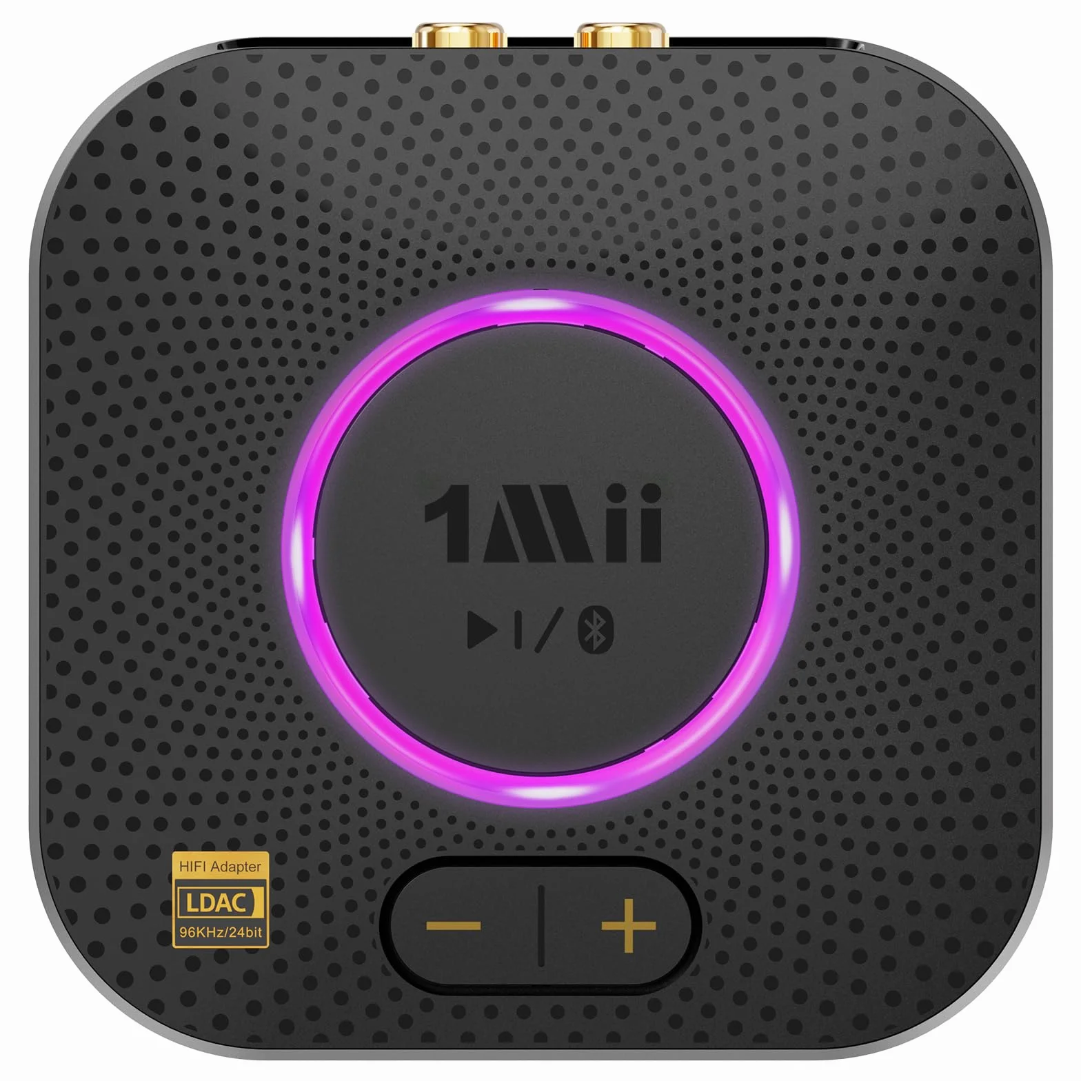 1Mii B06S+ LDAC Receptor Bluetooth 5.3 HiFi, Adaptador Audio Bluetooth con aptX Baja Latencia & HD, Salida RCA/AUX 3.5mm Jack, Control Volumen, 100ft Receptor de Largo Alcance para Estéreo Doméstico