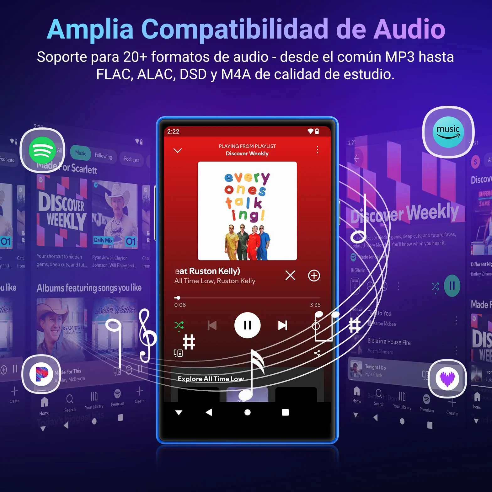 MECHEN 160GB Reproductor MP3 Spotify, 5 Pulgadas Android MP4 con Bluetooth y WiFi, Control Parental, Radio FM, Compatible con Amazon Music Deezer Audible