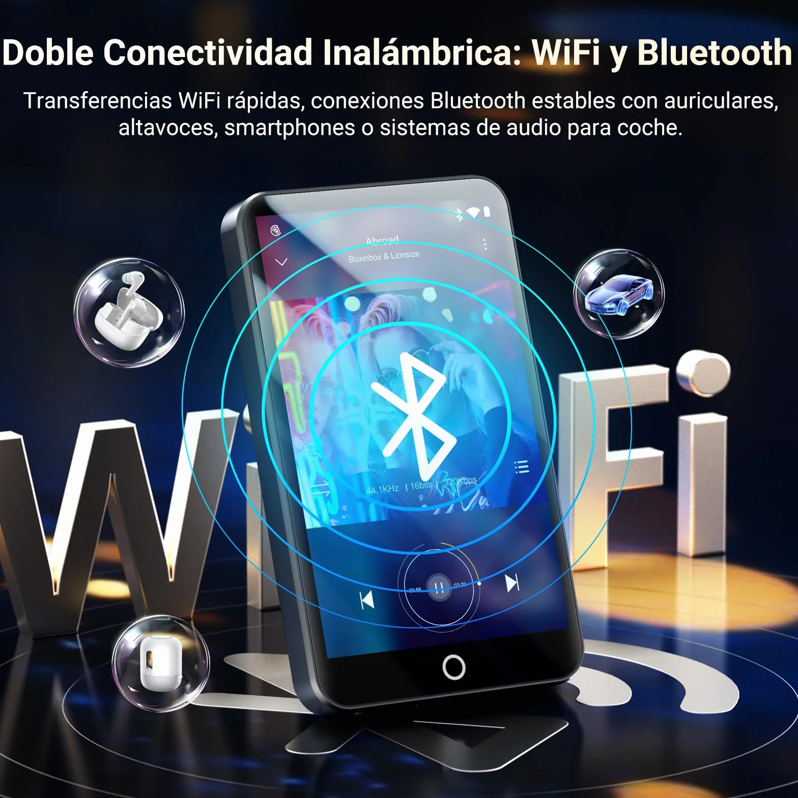 MECHEN H10 Lite Reproductor MP3 Android 13 Bluetooth WiFi 4" Pantalla Táctil 3GB RAM 32GB ROM Radio FM