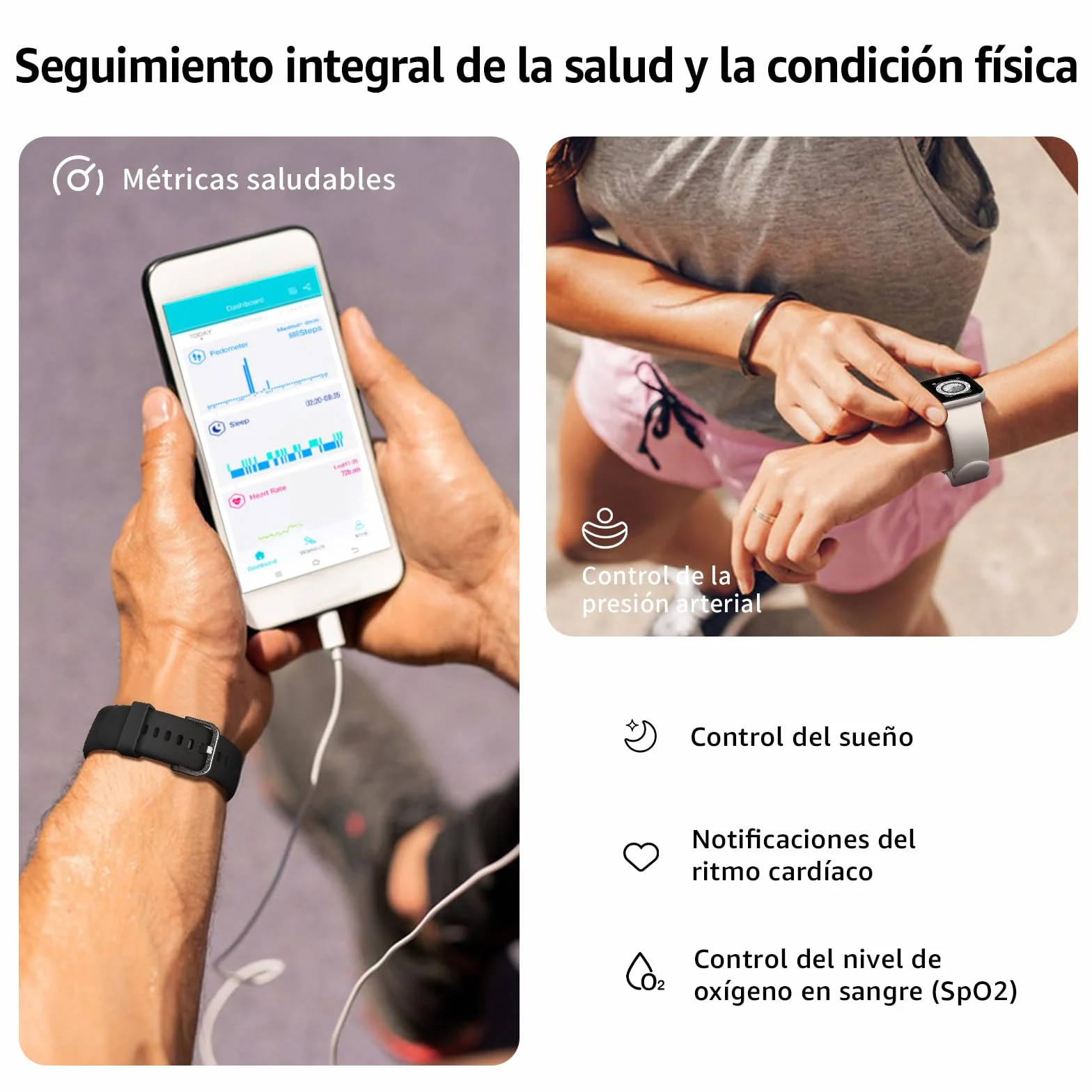 Reloj Inteligente Mujer Hombre, 1.85" Smartwatch con Llamadas Bluetooth, 140+ Modos Deportivos Smart Watch con SpO2/Pulsómetro/Monitor de Sueño/Podómetro, Impermeable IP68 Smart Watch Para Android iOS