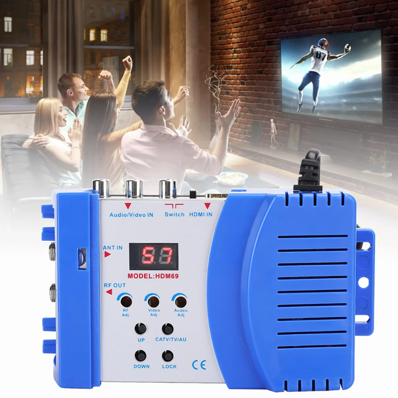 HDMI Modulator, Digital RF HD Multimedia Interface AV to RF Converter, VHF UHF PAL Standard Modulator for Home TV Coaxial