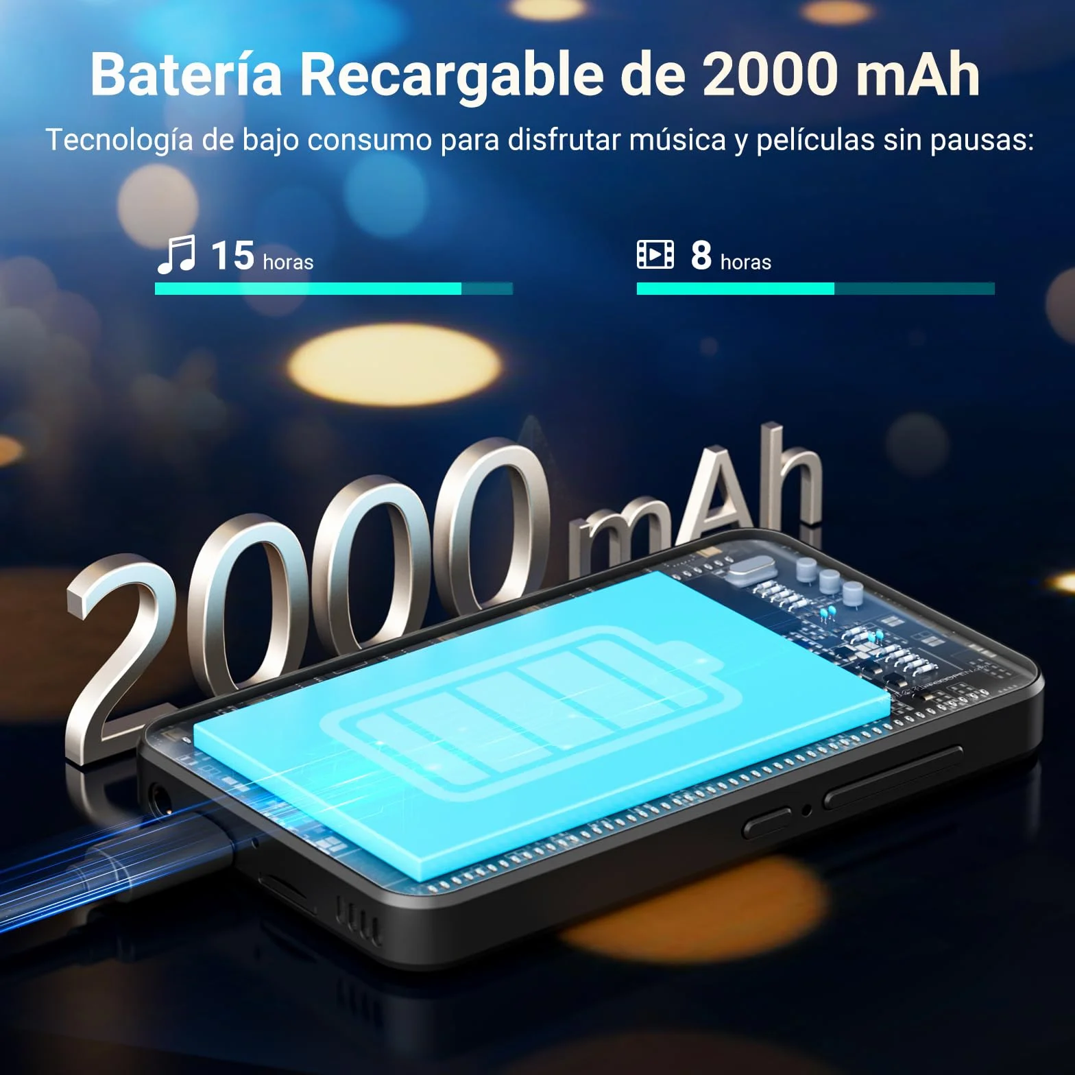 MECHEN H10 Lite Reproductor MP3 Android 13 Bluetooth WiFi 4" Pantalla Táctil 3GB RAM 32GB ROM Radio FM