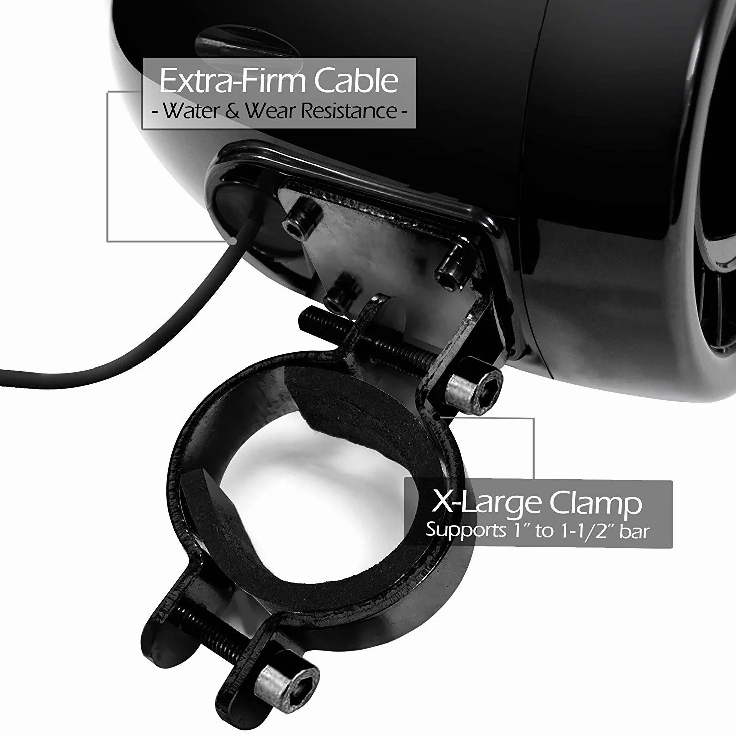 M150 Sistema de Audio con Amplificador de Moto con AUX, MP3, Radio FM, 4 Pulgadas de Altavoces estéreo Bluetooth Impermeables para Motocicletas ATV UTV RZR (Negro, Red)