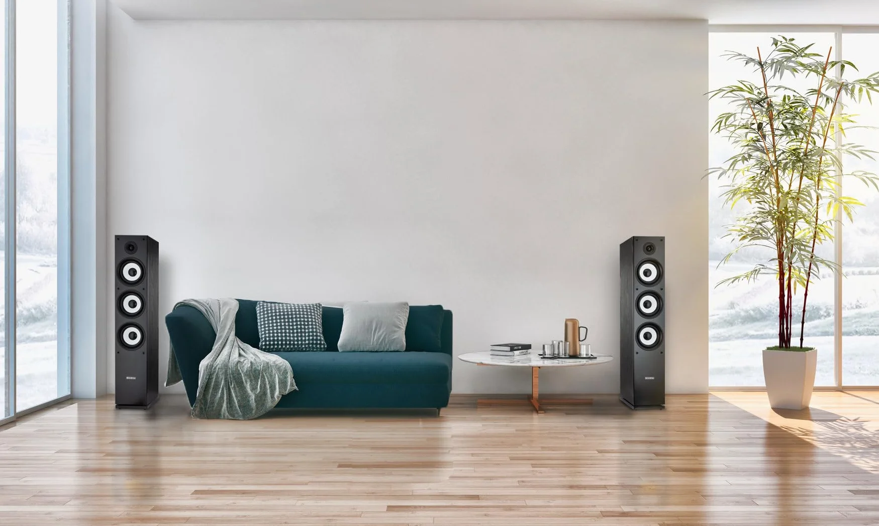 Bennett & Ross Ultrasphere Pareja De Altavoces HiFi De Pie De 3 Vías - 200W RMS - 2 x 6,5" Woofer - 6,5" Altavoz Medio - 1" Tweeter - Construcción Bassreflex - Acabado con Veta De Madera - Negro