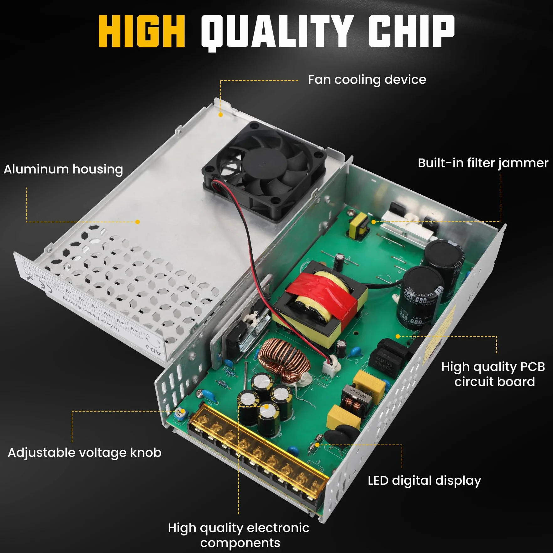 DC 24V 25A 600W Fuente de Alimentación Transformador 220V CA a CC 24V Convertidor 25A 600W Alimentacion Adaptador para 24Volt LED lámpara Motor Bomba CCTV Cámara Seguridad Car Stereo