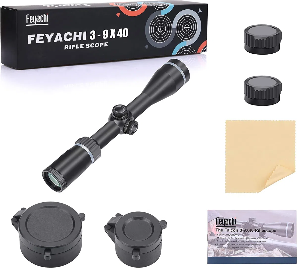 Feyachi RFS-33 Mira Telescopica, 3-9x40mm Retícula en Forma de Cruz Montar Scope Únicamente para Actividades Deportiv