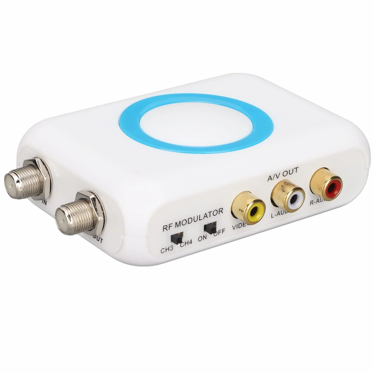 Dioche Adaptador Coaxial a Hdmi Adaptador Coaxial a Hdmi para TV Abs Hdm66 Modulador HD Compatible con Salida de Formato PAL Ntsc Modulador a RF para Reemplazo de TV en Casa