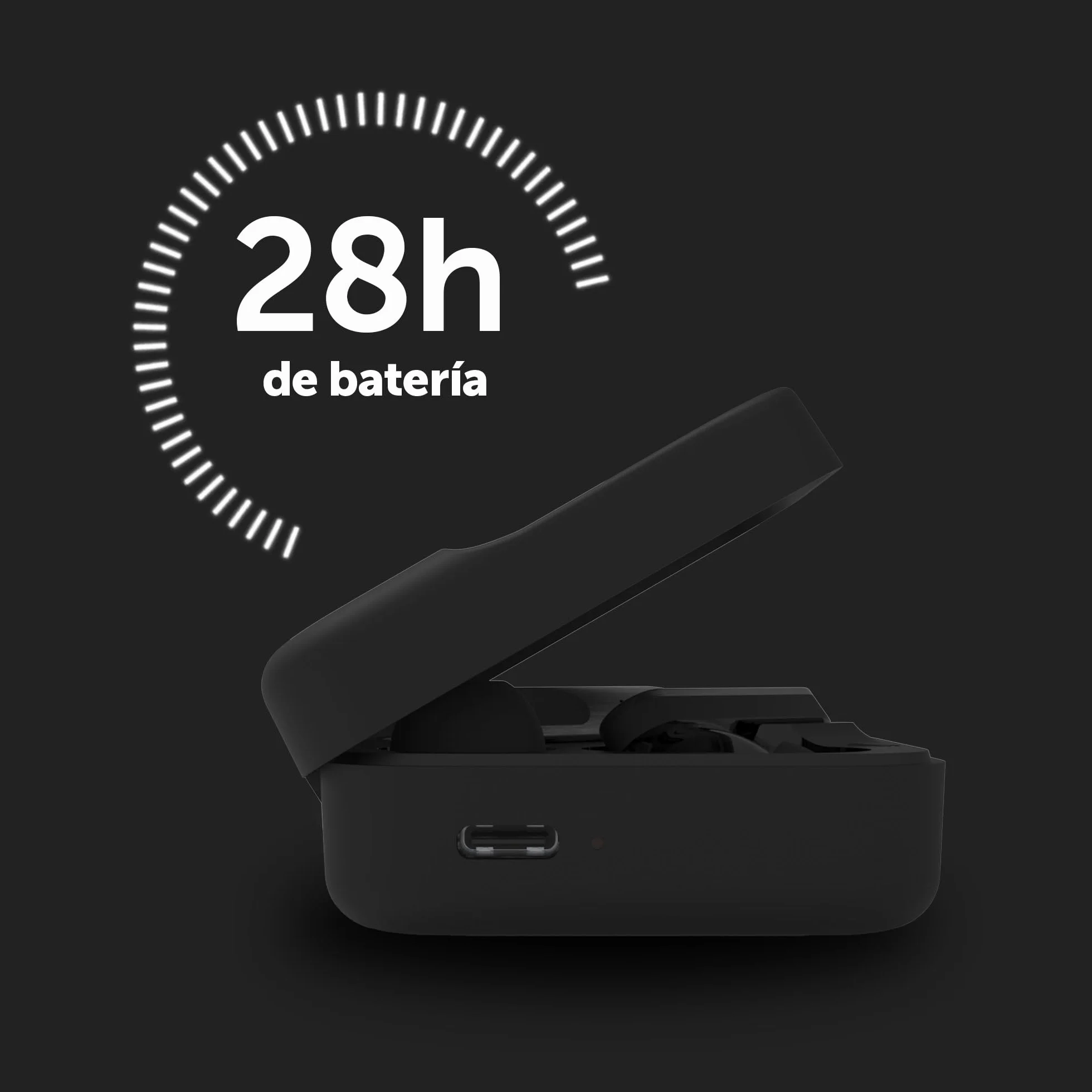 Vieta Pro Auriculares True Wireless Cancelación Activa Ruido 16dB Dual Pairing 6 Mic ENC Autonomía 28h App Double 2 Negro