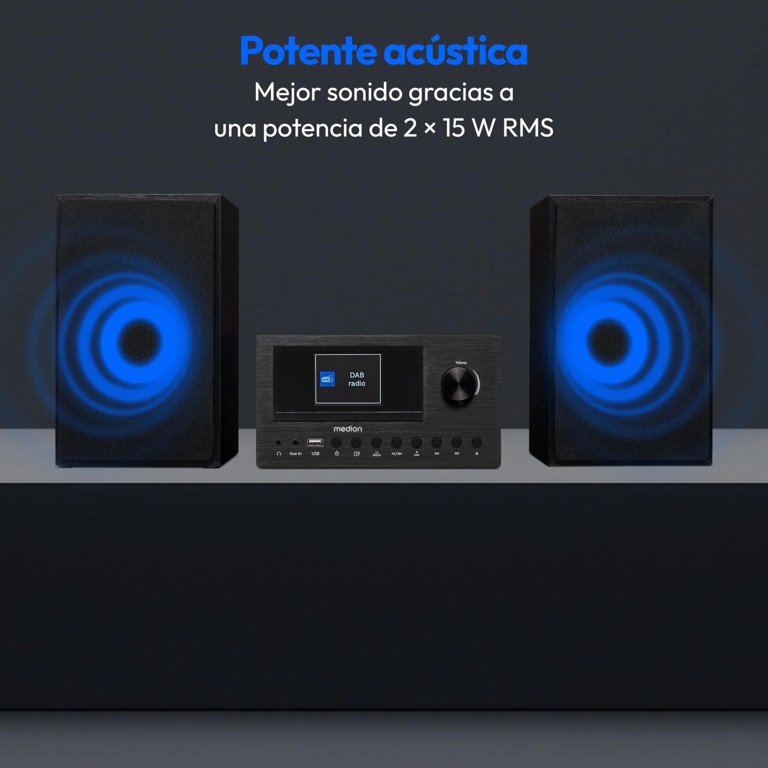MEDION P85003 Micro Audio System Compacto con Radio por Internet, Dab+, Bluetooth, 2x150 W