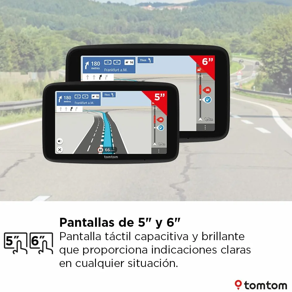 TomTom GO Classic 2nd GPS Coche 5" Tráfico Alertas Radares Mapas Europa Wi-Fi Carriles Soporte Reversible