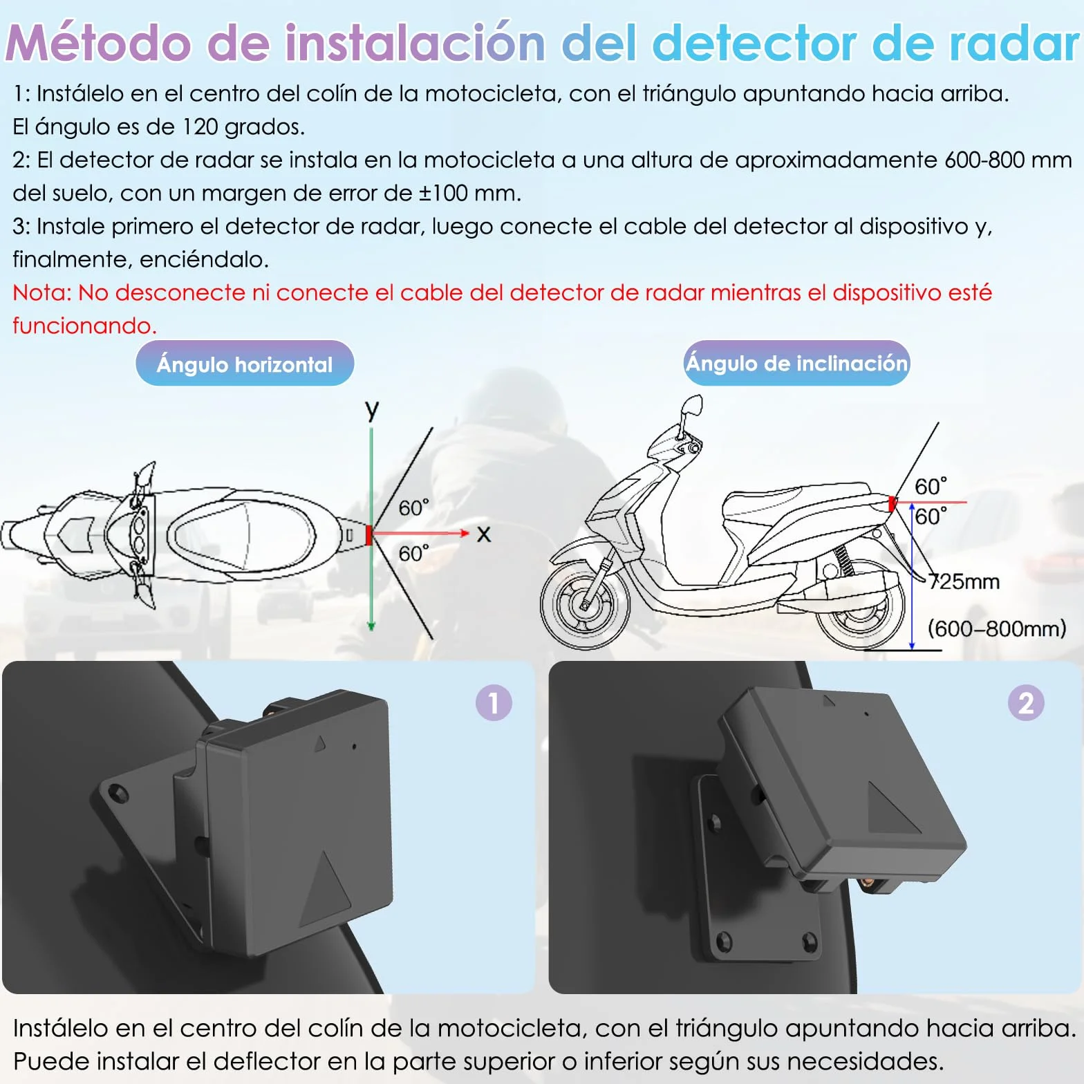 CARPURIDE W702RS Pro Motocicleta Carplay Pantalla con Radar BSD y BM05 Soporte, Inalámbrico CarPlay y Android Auto, 7" Impermeable Táctilpantalla, Intercomunicador, Dual Bluetooth, Cable Controlador.