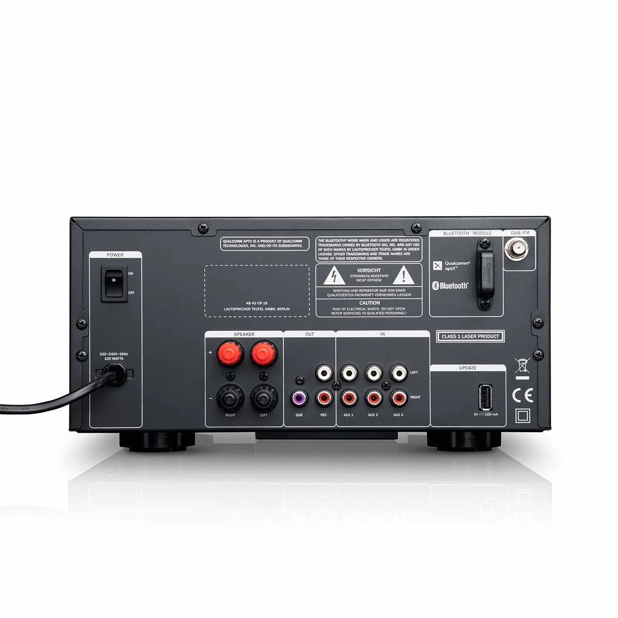 Teufel Ultima 20 KOMBO 2 - Canal HiFi estéreo compacto con CD, Bluetooth, USB, Radio Digital Dab+, Radio FM, Streaming Musical, Bass Reflex (blanco)