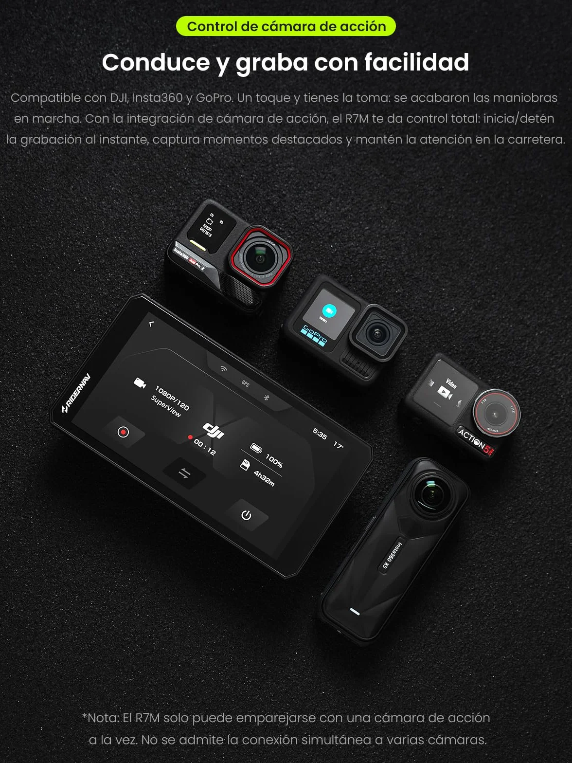 CarPlay y Android Auto Inalámbrico R7M 7" para Motocicletas BMW IP69K GPS OTA
