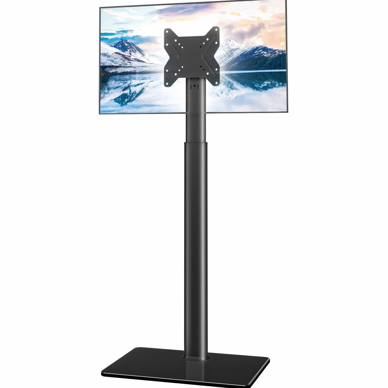 Hemudu Soporte TV Suelo para Televisores LCD, LED OLED de 19 a 43 Pulgadas, Altura Ajustable de 16 Niveles, Soporte Giratorio TV 100º, Inclinación 25º, Capacidad hasta 45 kg, MAX Vesa 200x200mm