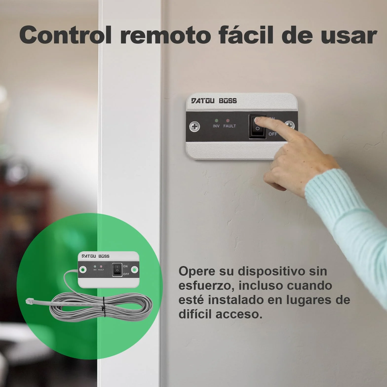DATOUBOSS Inversor 24V 220V 2000W Onda Sinusoidal Pura, Convertidor 4000W(Pico) con 2 Enchufes de la UE, Transformador con USB-A y USB-C, Pantalla LCD,Mando a Distancia, para Coches, Camiones, Camping