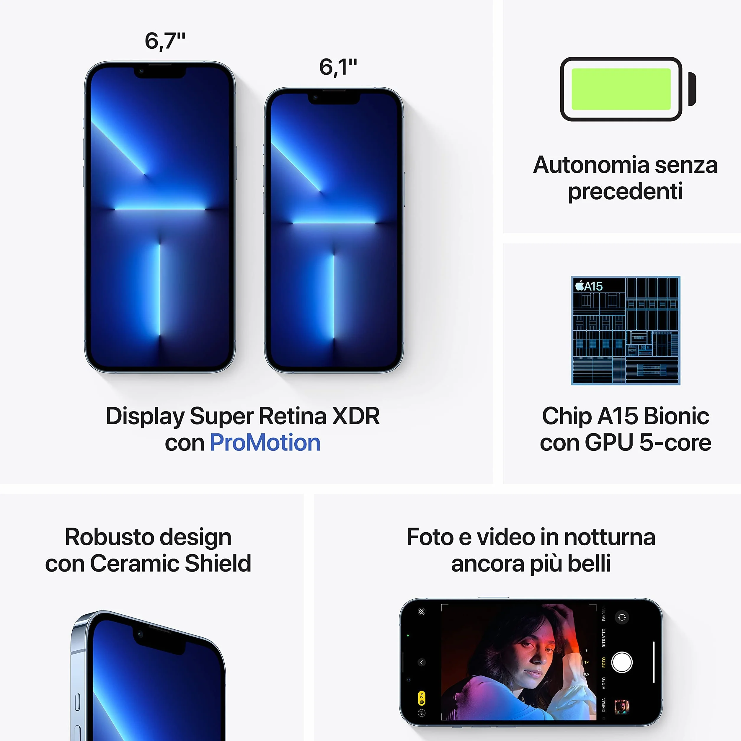 Apple iPhone 13 Pro Max, 256GB, Sierra Azul - (Reacondicionado)