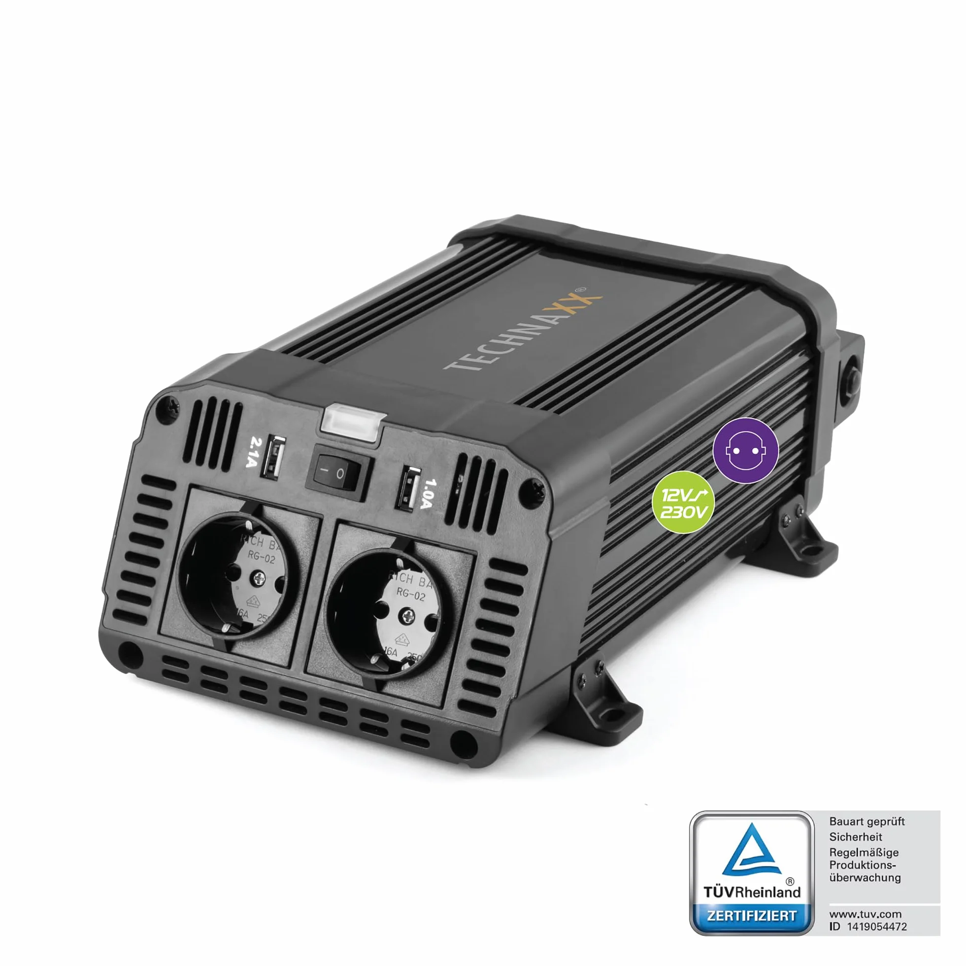 Technaxx 1200w Te16 Adattatore E Invertitore Interno Nero (technaxx Te16 - Dc Til Ac Inverter - 1)