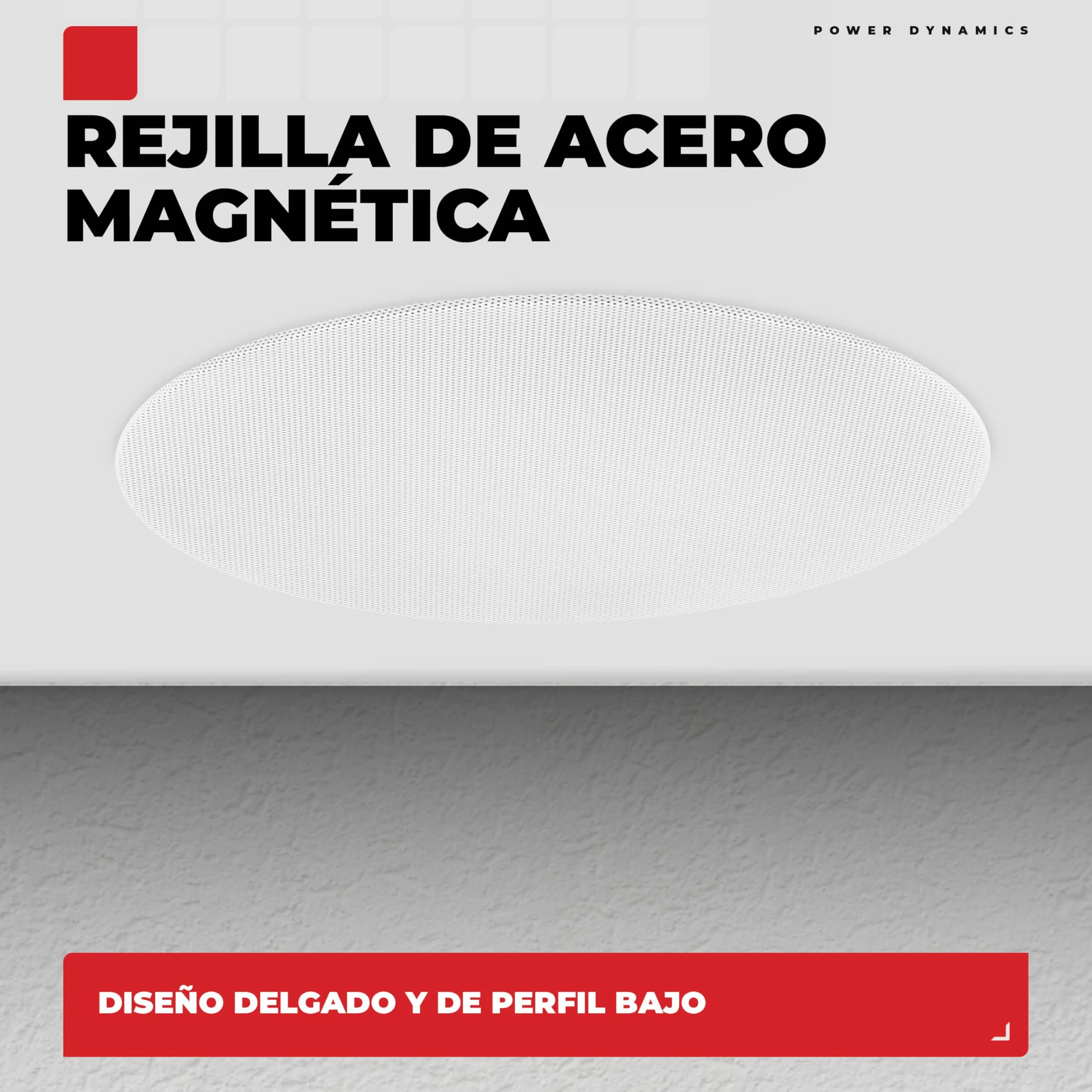 Power Dynamics KVCS6 Altavoz de Techo 6.5 Pulgadas 60W 8 Ohm 2 vías coaxial IP44 Blanco