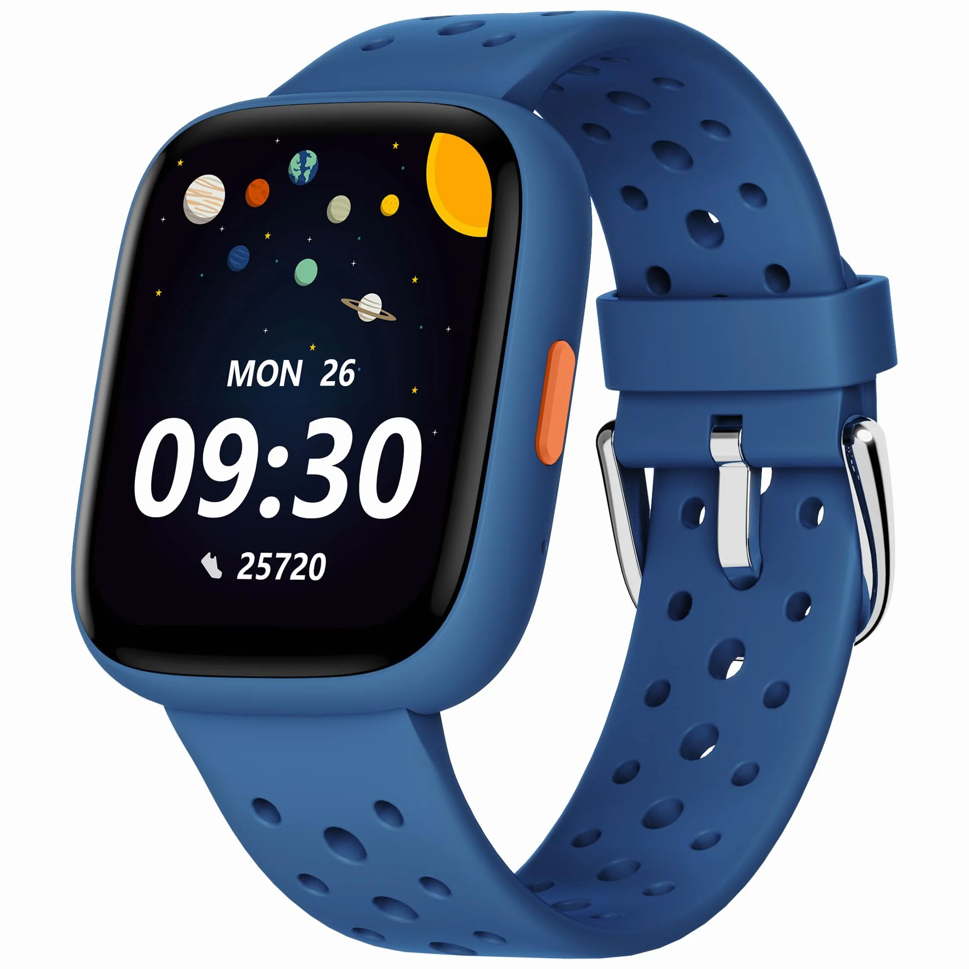 BIGGERFIVE Pulsera Actividad Niños Niñas 5-16, 1,8" Reloj Inteligente Podómetro, Frecuencia Cardíaca, Monitor de Sueño, Resistente al Agua IP68, Despertador, Juegos de Rompecabezas con/sin App, Azul