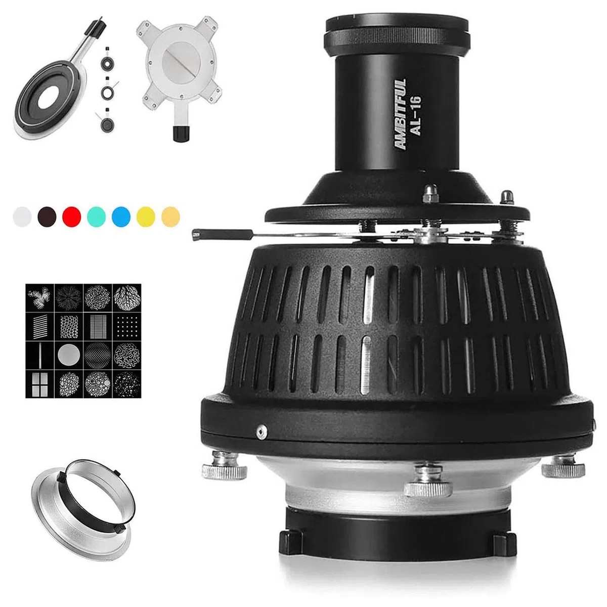 AMBITFUL AL-16 - Condensador óptico con enfoque para haz de luz para fotografías (kit de montaje Bowens)